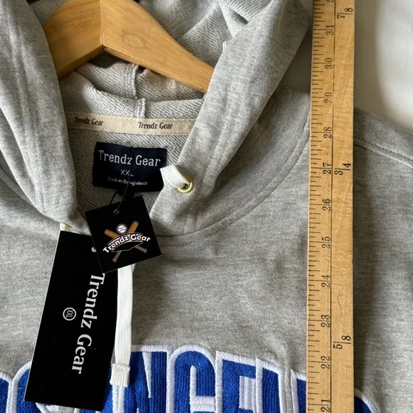 NEW Graphic Hoodie Gray with Blue Los Angeles Logo XXL Cotton Blend NWT - Picture 6 of 7